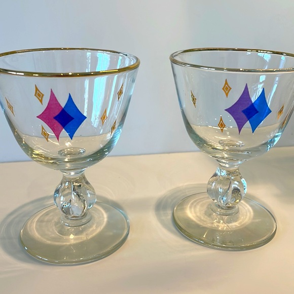 **SOLD******Unique MCM Vintage Libby Atomic Diamonds Cocktail Set of 5 - Picture 5 of 17